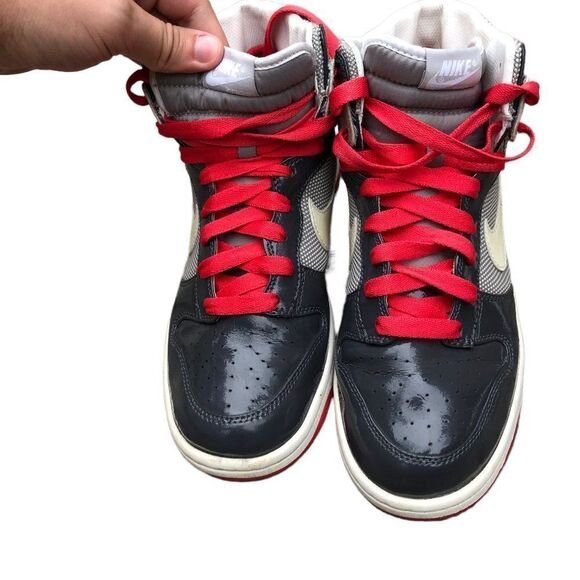 Vintage 2008 Nike Dunk High Patent Toe Grey Sunburst Size 10 - Picture 16 of 16